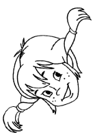 A coloring page of pippi longstocking